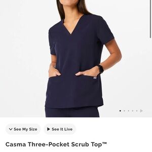 FIGS Casma 3-Pocket Scrub Top Navy M